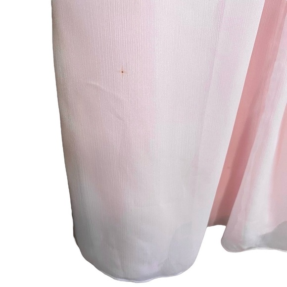 Alvina Valenta Maids Lace Strapless Long Formal Gown Dress Pink Silver Size 10 - Picture 7 of 10